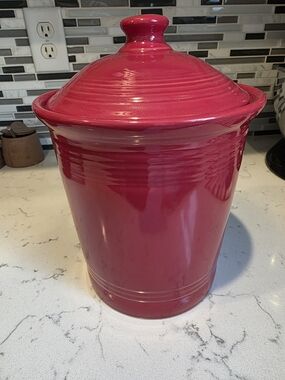 Fiestaware Ceramic Canister with Lid in Scarlet
